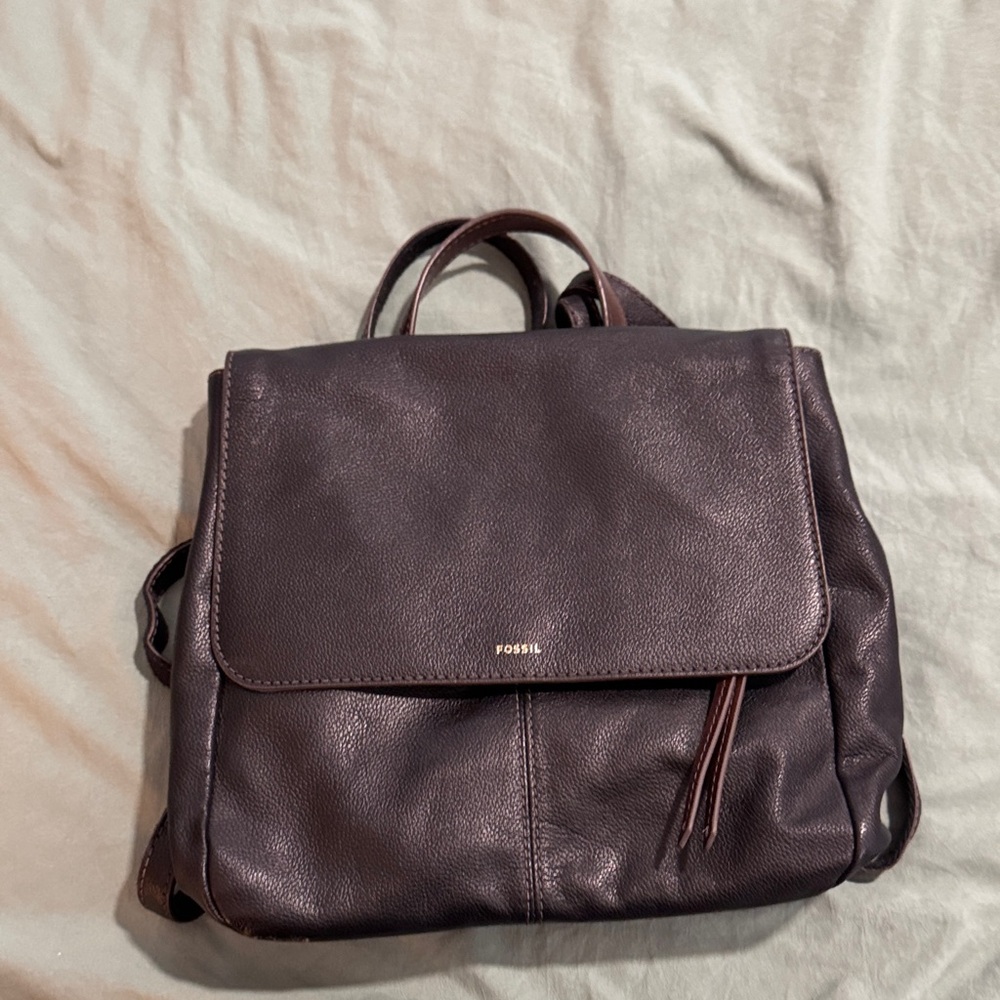 Fossil Men's Dark Brown Leather Backpack